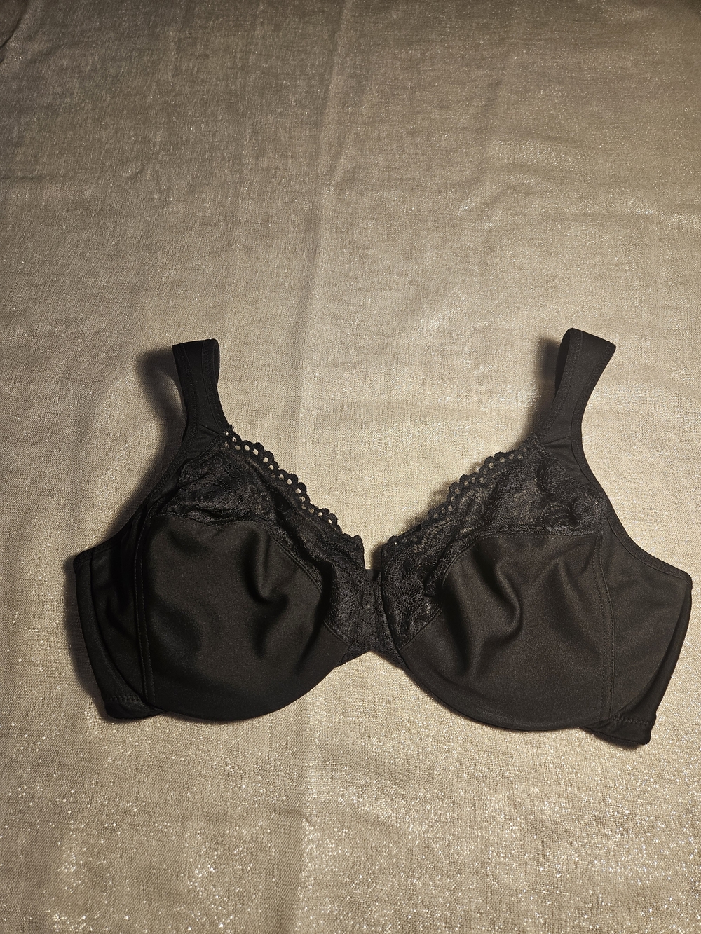 Glamorise Black Lace Trim Bra